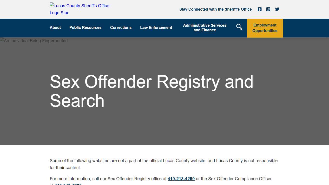 Lucas County Sheriff’s Office Sex Offender Registry and Search